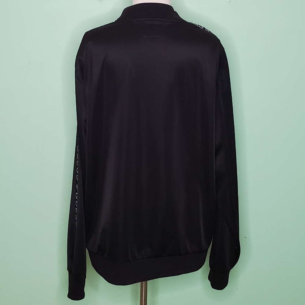 Guess Black Satin Logo Stripe Track Jacket - Picture 6 of 9